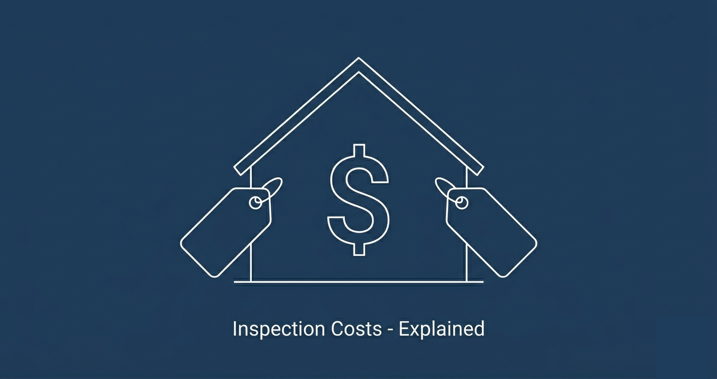 Australian house with a magnifying glass representing building and pest inspection costs