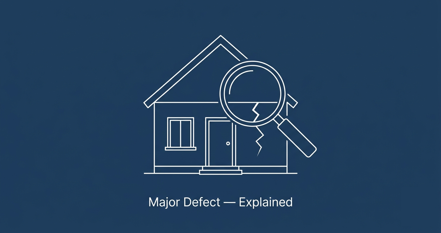 What does 'major defect' mean in a building inspection report?